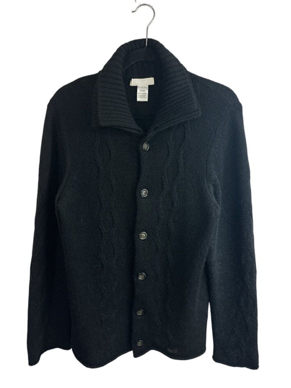 Vtg Diesel Mohair Alpaca Blend Cable Knit Cardigan Sweater Mens L Tunisia Y2K